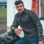 Bunda na motorku Trilobite Acid Scrambler black vel. M