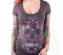 Dámské tričko Lethal Threat SKULL OF FLOWERS