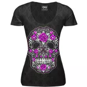 Dámské tričko Lethal Threat SKULL OF FLOWERS vel.M