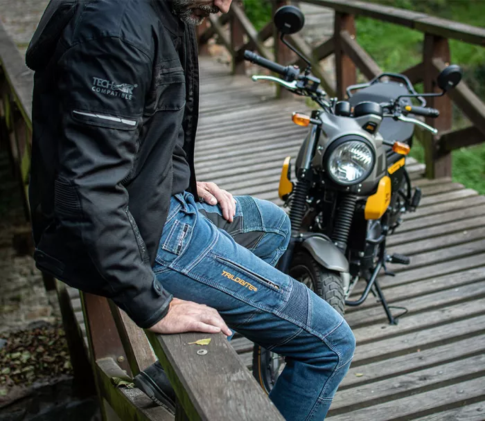 Kevlarové džínsy na moto Trilobite 661 Parado blue SLIM