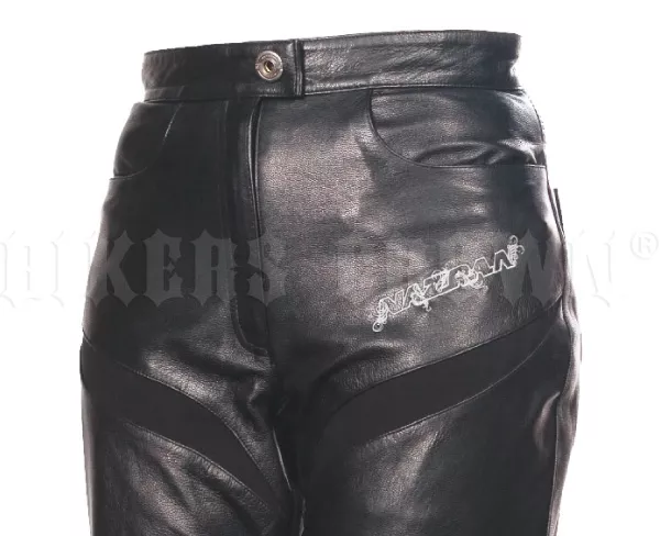 Dámske kožené nohavice na moto Nazran Lora black veľ. XS