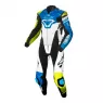 Kombinéza na moto MacnaTracktix 2pc white / neon yellow / blue