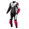 Dámska kombinéza na moto Macna Tracktix 2pc white / pink / Black