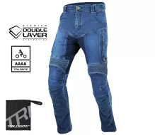 Nohavice na moto Trilobite Parado doublelayer AAAA slim fit men blue level 2