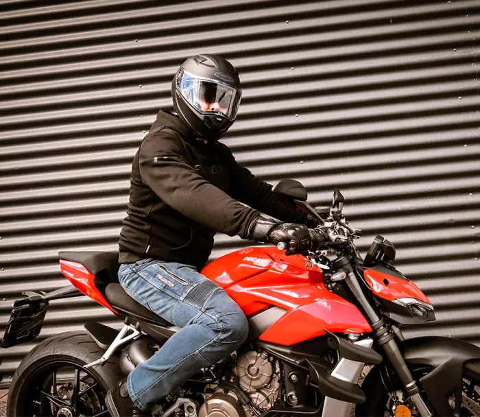 Motocyklové džínsy Trilobite Parado doublelayer AAA regular fit men blue level 2 (skrátené)