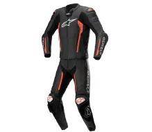 Dvojdielna kožená kombinéza Alpinestars Missile V2 black/red fluo