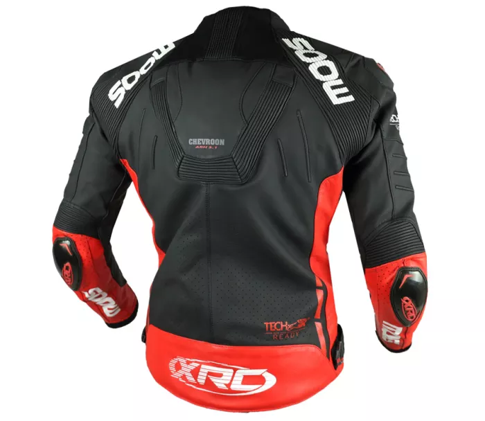 XRC Moos 2.0 HLT men leather jacket blk/red/wht vel. 46
