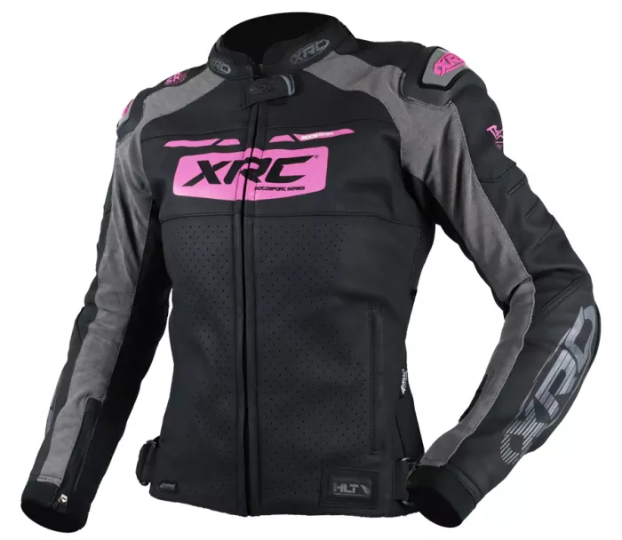 XRC Moos 2.0 HLT ladies leather jacket blk/pink/grey vel. 44