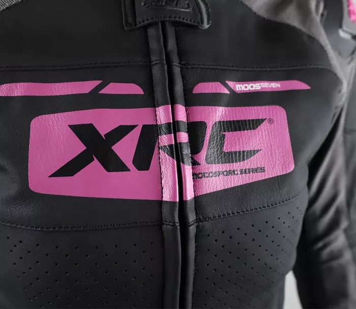 XRC Moos 2.0 HLT ladies leather jacket blk/pink/grey vel. 44