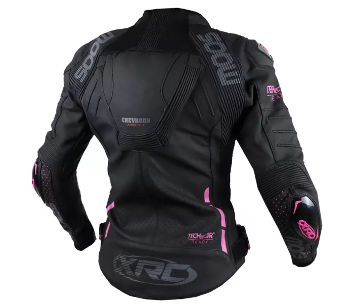 XRC Moos 2.0 HLT ladies leather jacket blk/pink/grey vel. 44