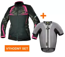 Výhodný set: Nazran Thron Tech-Air black/pink/camo dámská + Alpinestars Tech-Air 5 vesta