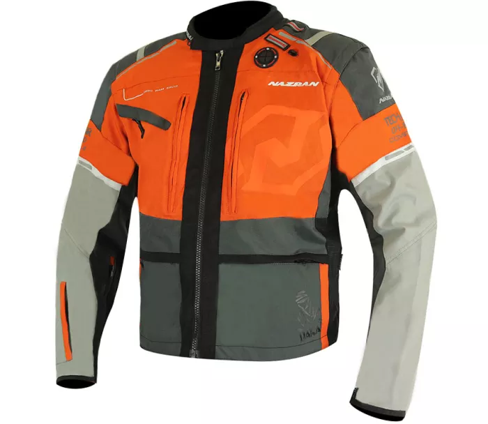 Bunda na moto Nazran Cavell Dakar orange/grey Tech-air compatible veľ. XL