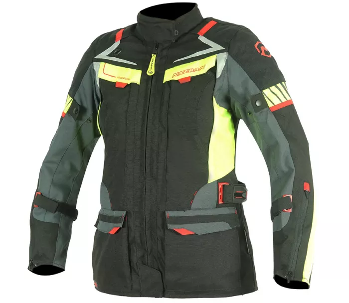 Dámská bunda na moto Nazran Moritz 2.0 black/grey/fluo vel. S