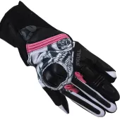 Dámské rukavice na moto Nazran Stunt 2.0 skull white/black/pink vel. M