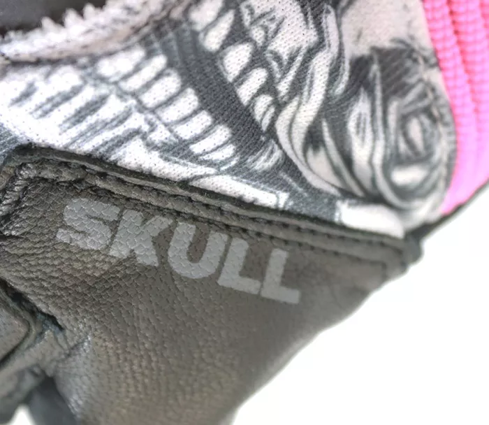 Dámské rukavice na moto Nazran Stunt 2.0 skull white/black/pink vel. M