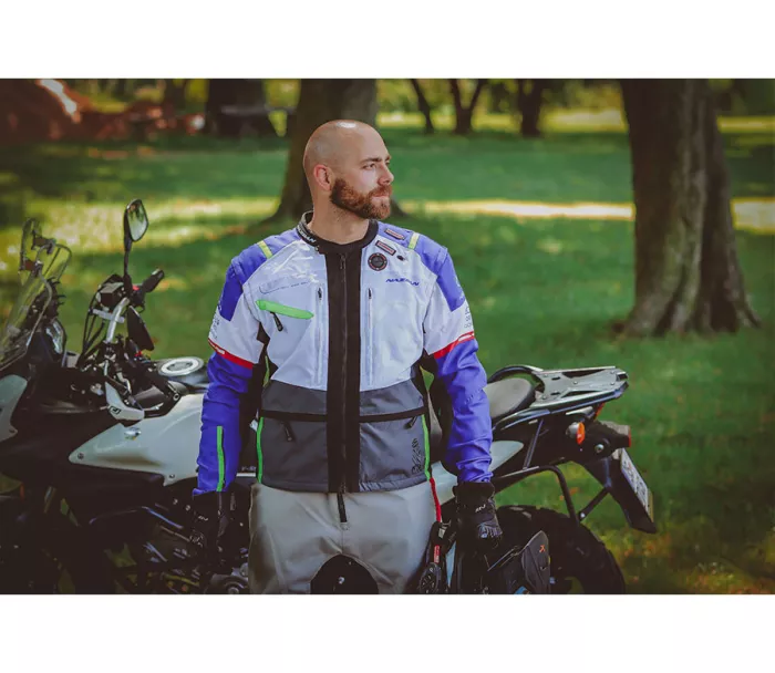 Bunda na moto Nazran Cavell Dakar white/blue/grey Tech-Air® compatible