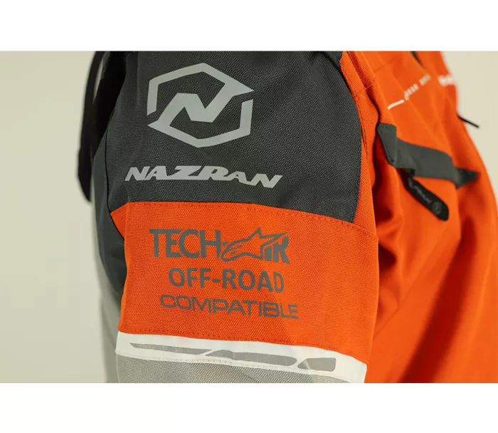 Bunda na moto Nazran Cavell Dakar orange/grey Tech-air compatible veľ. XL