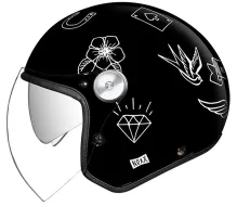 Otvorená helma na moto NEXX X.G30 Tattoo black white