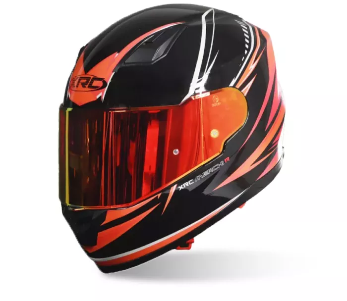 Helma na moto XRC Merchi R black/orange/grey vel. 2XL