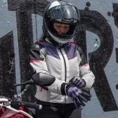 Macna Orcano 2.0 light grey/black/pink lady jacket vel. L