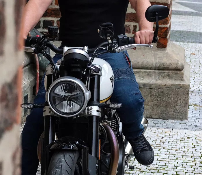 Nohavice na moto Trilobite Parado doublelayer AAAA slim fit men blue level 2