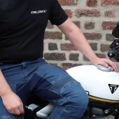 Nohavice na moto Trilobite Parado doublelayer AAAA slim fit men blue level 2