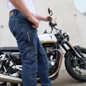 Nohavice na moto Trilobite Parado doublelayer AAAA slim fit men blue level 2