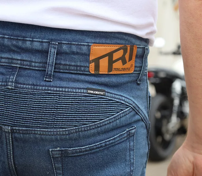 Nohavice na moto Trilobite Parado doublelayer AAAA slim fit men blue level 2