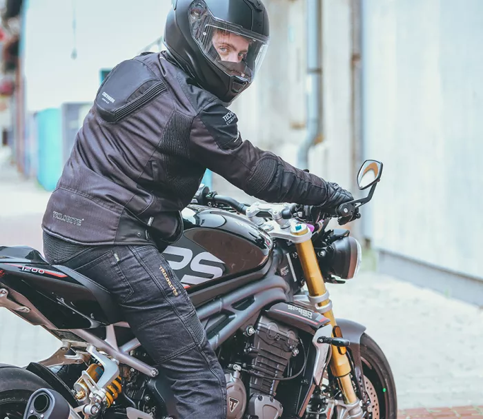 Kevlarové džínsy na motorku Trilobite 661 Parado black (predĺženej)