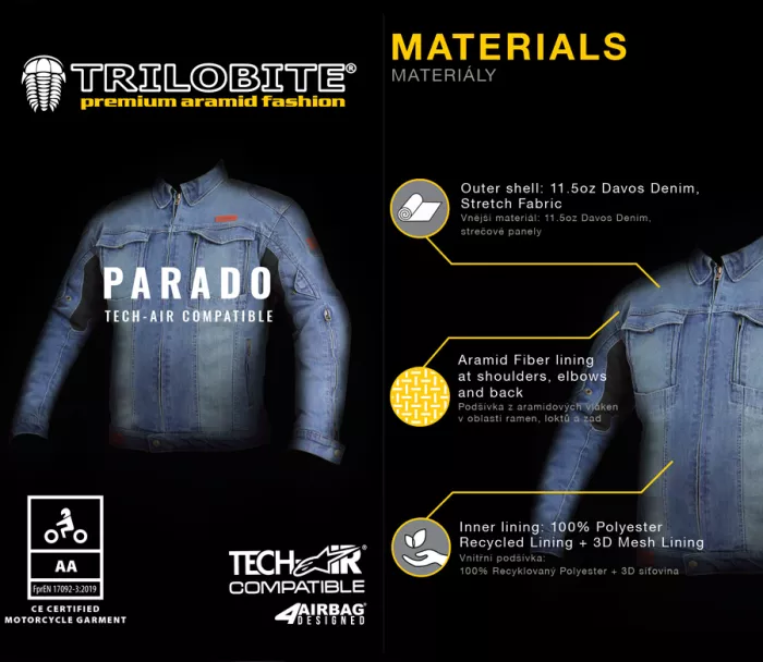 Dámska džínsová bunda Trilobite Parado Tech-Air blue