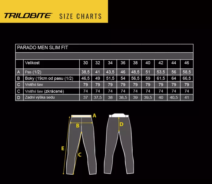Trilobite Parado monolayer AAA slim fit men jeans short black vel. 40