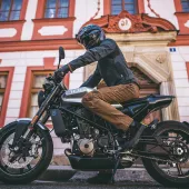 Kevlarové džíny na motorku Trilobite Parado rusty brown Slim fit