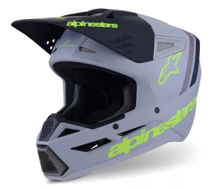 Alpinestars SM3 Radium grey/black/yellow matt helmet vel. M