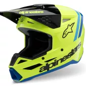 Alpinestars SM3 Youth Radium yellow/black/blue glossy helmet vel. YM
