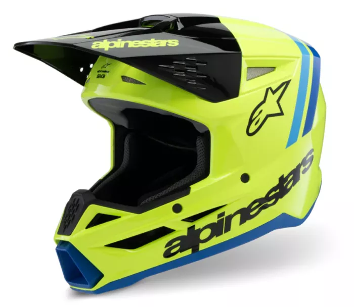 Alpinestars SM3 Youth Radium yellow/black/blue glossy helmet vel. YM