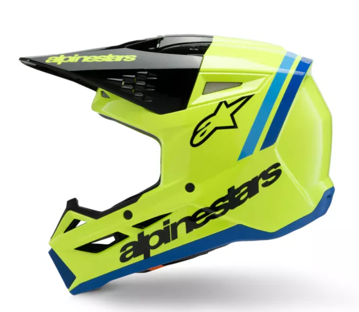 Alpinestars SM3 Youth Radium yellow/black/blue glossy helmet vel. YM