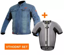 Výhodný set: Bunda Trilobite 2095 Parado Tech-Air blue pánska + Alpinestars Tech-Air 5 vesta