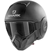Helma na moto Shark STREET DRAK BLANK MAT Black Mat