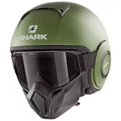 Helma na moto Shark STREET DRAK BLANK MAT Green Mat