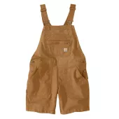 Krátke montérky CARHARTT RELAXED FIT CANVAS FEMALE SHORTALL BROWN