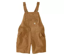 Krátke montérky CARHARTT RELAXED FIT CANVAS FEMALE SHORTALL BROWN