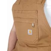 Krátke montérky CARHARTT RELAXED FIT CANVAS FEMALE SHORTALL BROWN