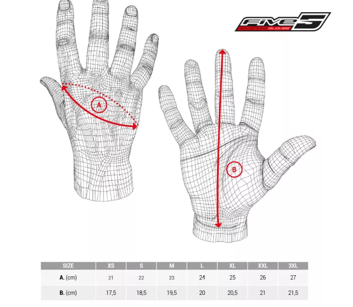 Rukavice na motorku Five TFX4 black vel. 2XL