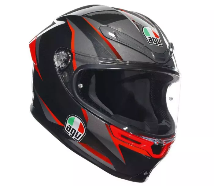 AGV 2118395001 014 XL K6S ECE 22.06 SLASHCUT BLACK/GREY/RED