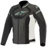 Dámská bunda na motorku Alpinestars Stella Jaws v3 black/white/teal