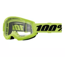 Detské okuliare 100% strata2 yellow fluo goggle clear lens