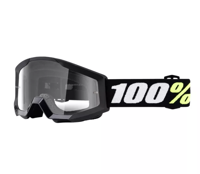 Detské okuliare 100% strata black mini goggle clear lens