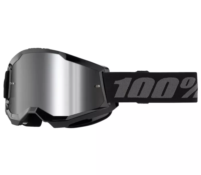 100% 2601 - 3490 strata2 black goggle mirror silver lens