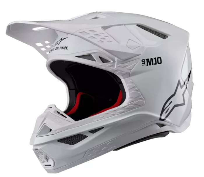 Motokrosová prilba 2026 Alpinestars S-M10 Supertech Solid white/glossy