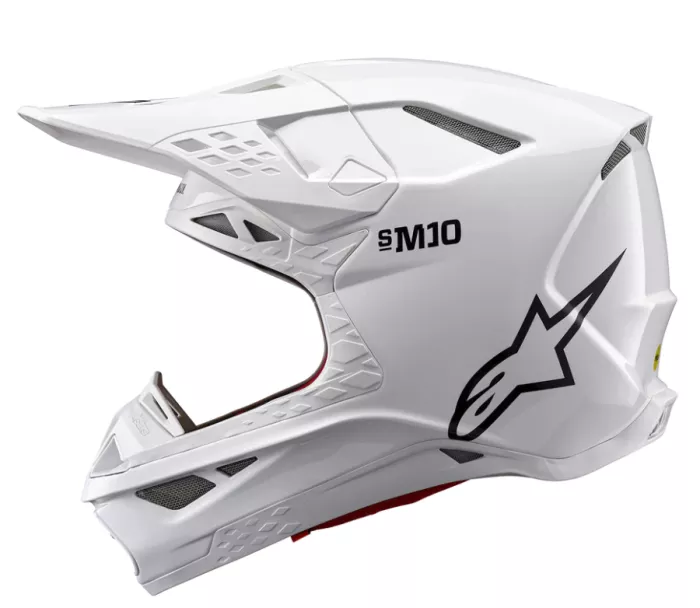 Motokrosová prilba 2026 Alpinestars S-M10 Supertech Solid white/glossy